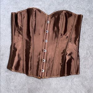 BROWN SATIN CORSET